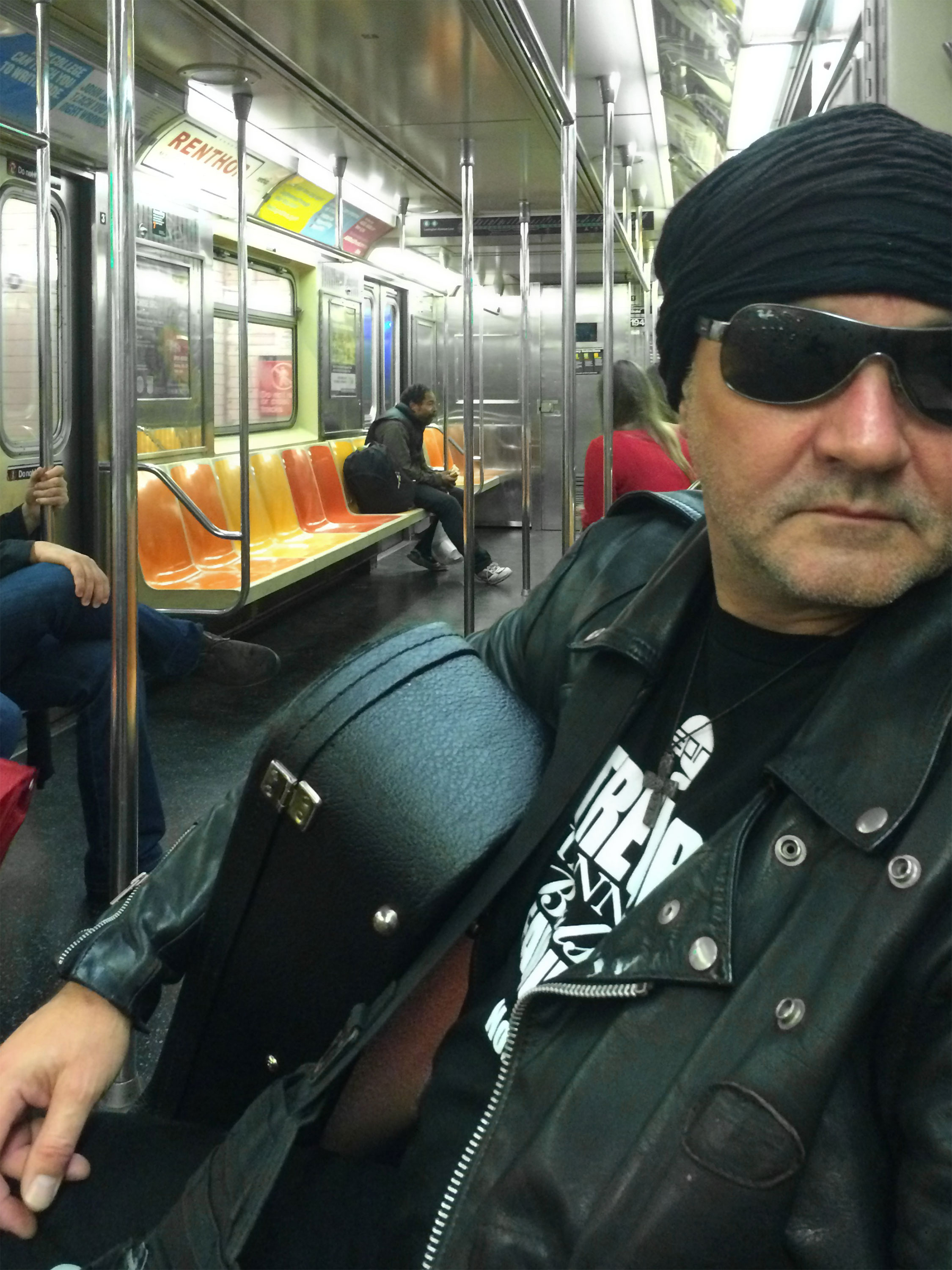 Riding on the NYC subway to a gig on the Favourites tour, how very Rock and Roll! - Trevor Tanner