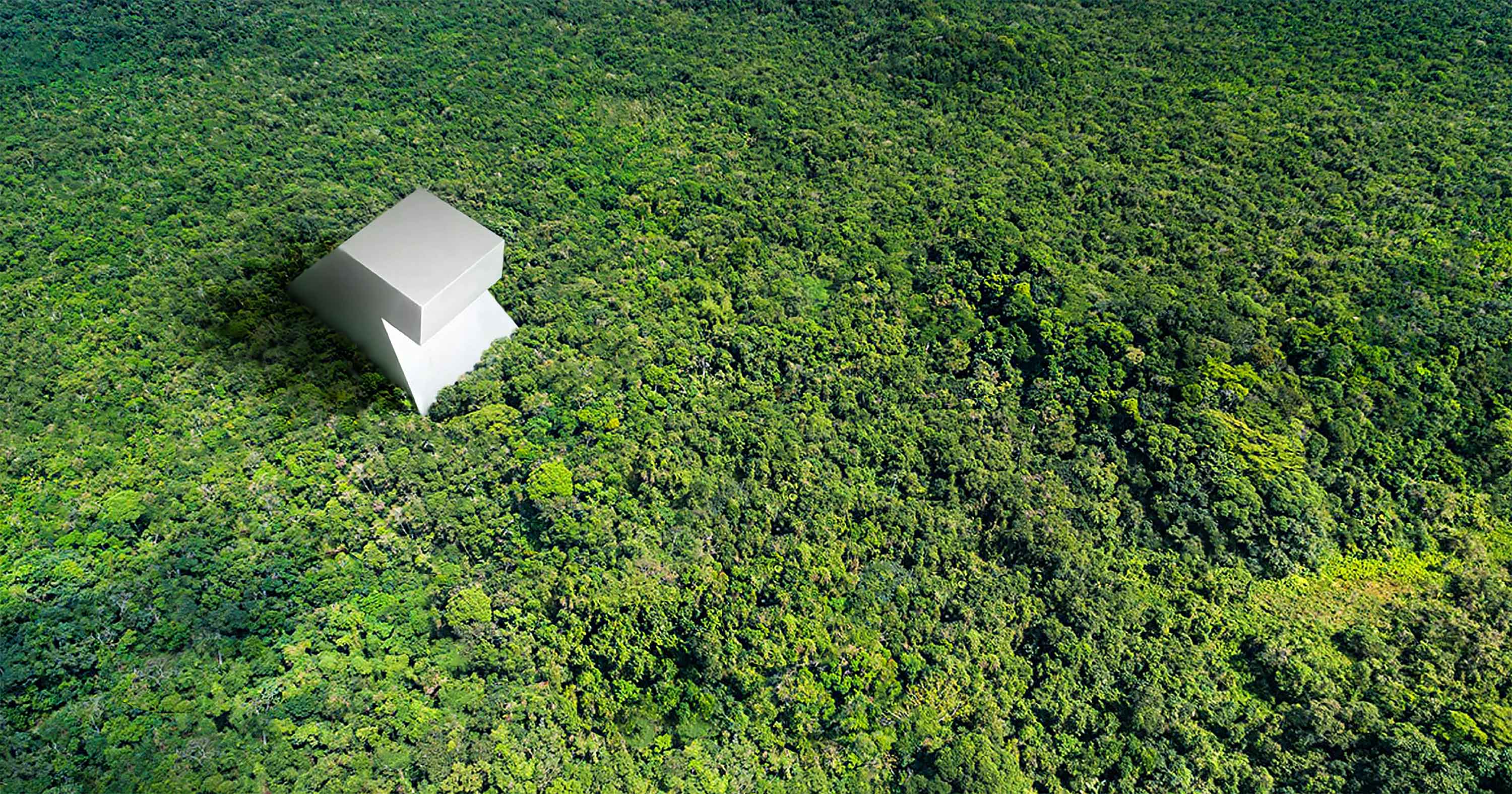 Building Six surrounded by the forests that cover the planet Merciana - Paul Clark