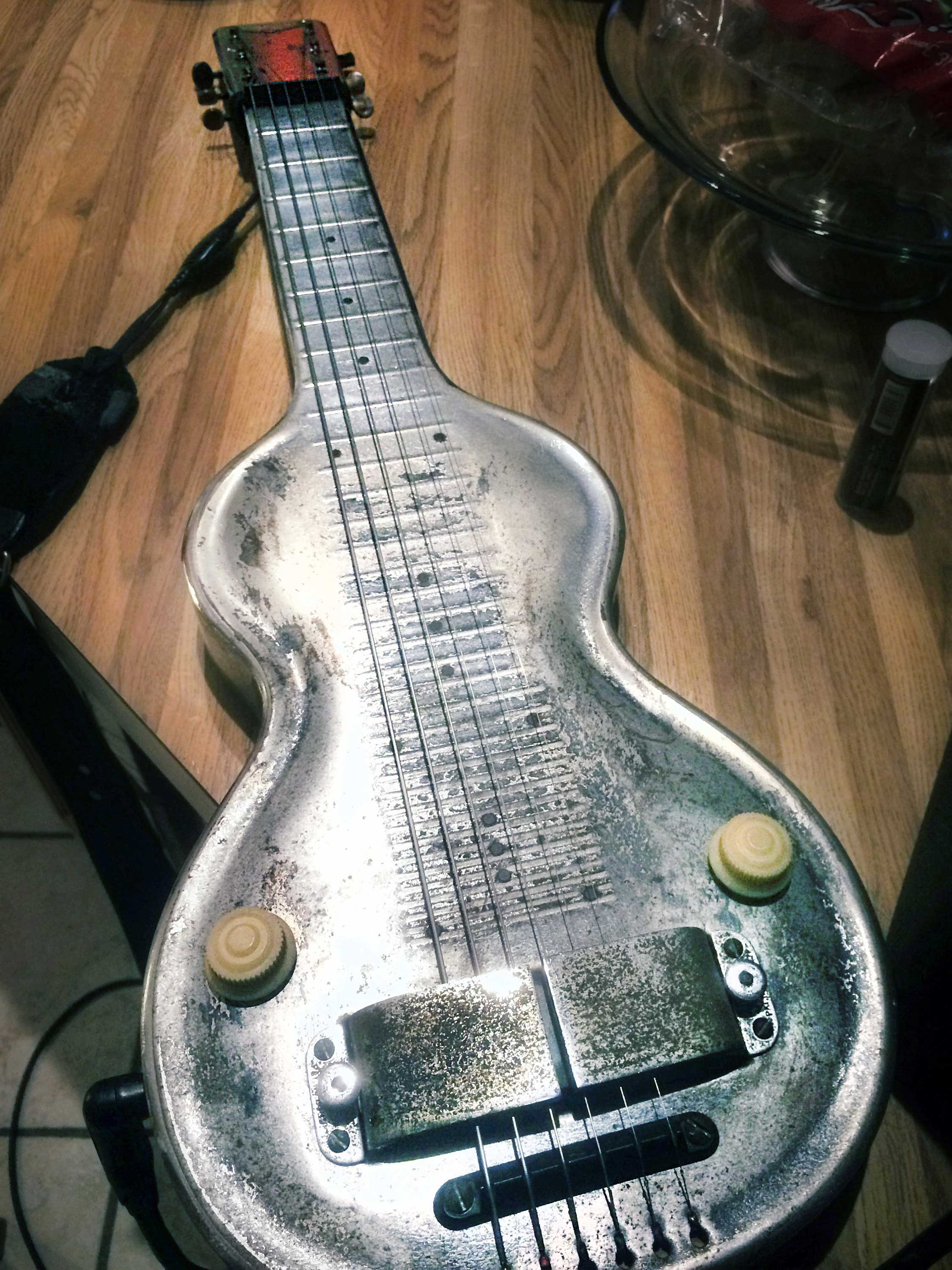 1930s/40s Rickenbacker Lapsteel, found by Bill Moredock in pieces in darkest Alabama and then put back together and sold to me - Trevor Tanner