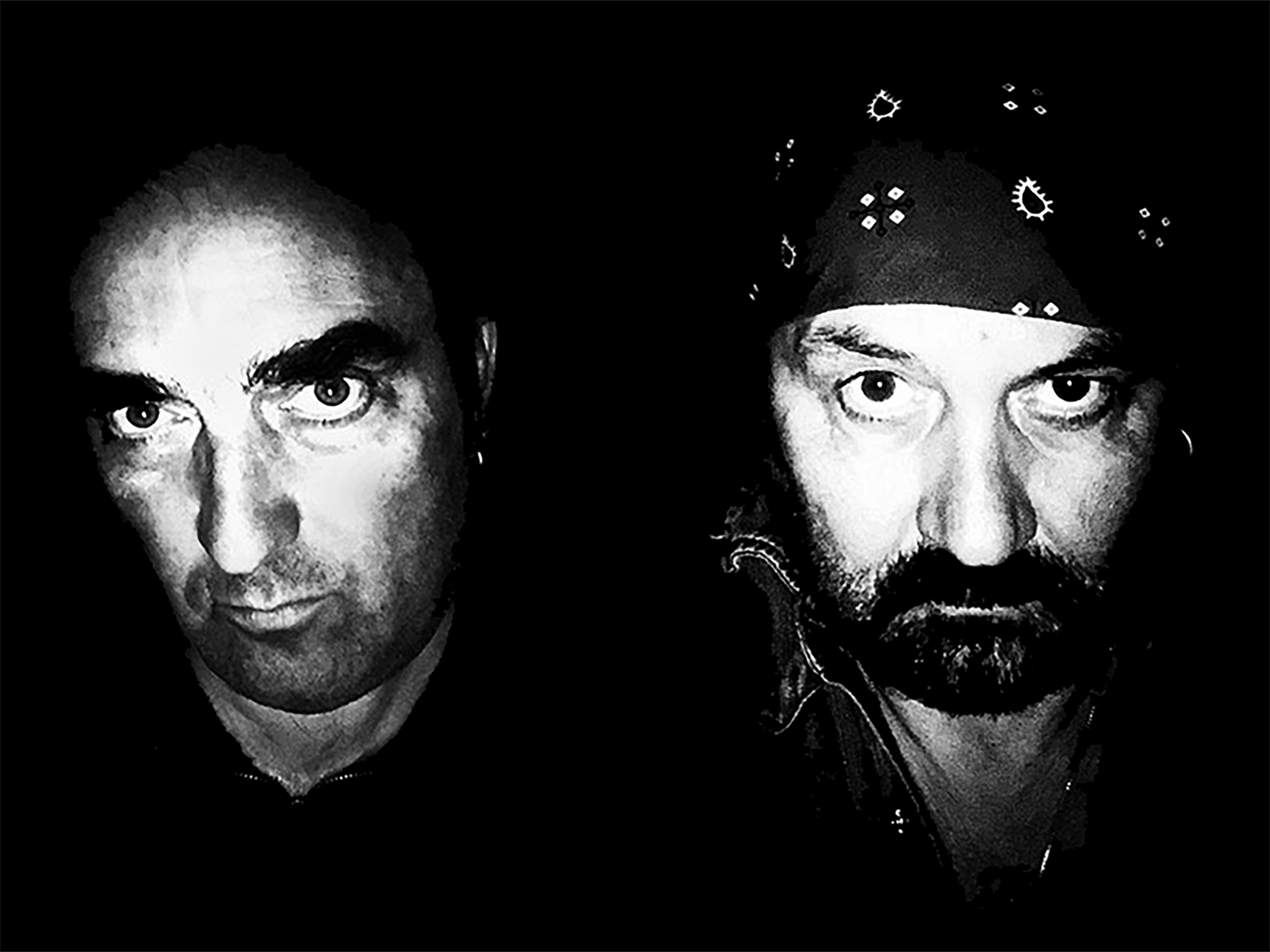 This composite photograph of The Bolshoi Brothers includes a photo of Paul Clark taken in Seattle and Trevor Tanner taken in Florida - The Bolshoi Brothers